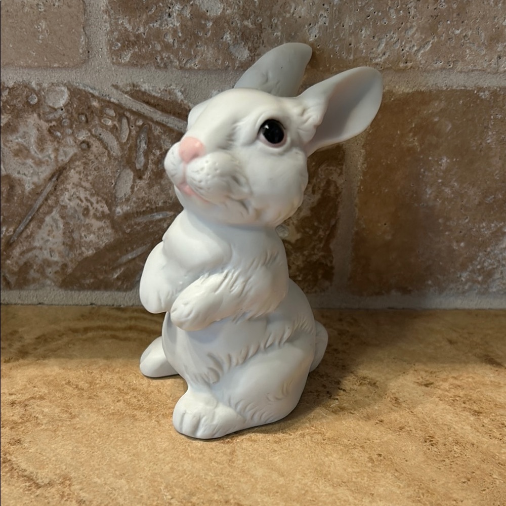 White Ceramic Bunny Figurine